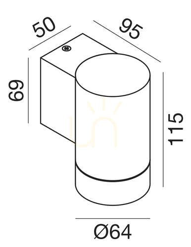 Check GES1062 Silver Gea Luce Outdoor Wall Sconce, IP54