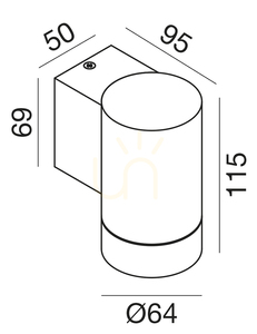 GES1062 Silver Gea Luce Outdoor Wall Sconce, IP54 small 1