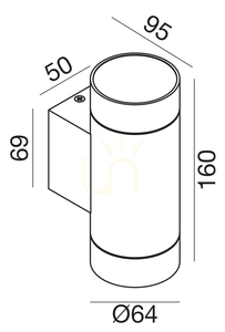 GES1066 Silver Gea Luce Outdoor Wall Sconce, IP54 small 1