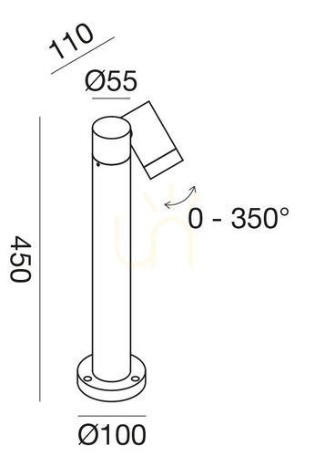 Check Gea Luce GES1110 Brown Outdoor Bollard Light GU10 IP65 45 cm