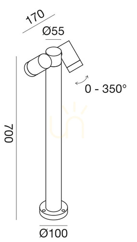 Check GES1113 Brown Gea Luce IP65 Light Pole