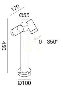 GES1122 Anthracite Gea Luce Lighting Pole, IP65 small 1