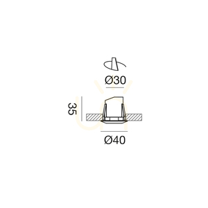 GES2061C Recessed Light, Black, Gea Luce, IP44 small 1