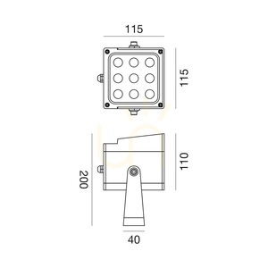 Gea Luce GES2230 White LED Floodlight, IP65 small 1