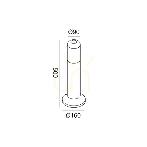 Check GES2260 Gea Luce garden bollard light, anthracite, IP54