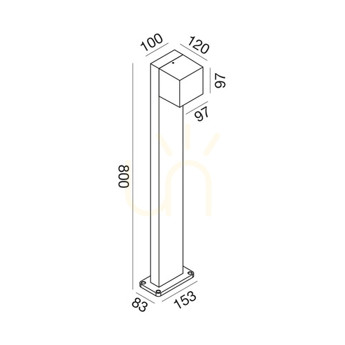 Check GES2302 White LED Outdoor Bollard Gea Luce IP65