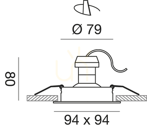 GFA043 Recessed Light Fixture, Gold, Gea Luce small 1