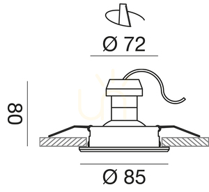 GFA134 Recessed Light Fixture, Copper, Gea Luce small 1