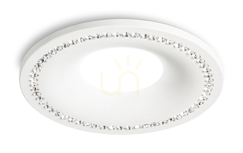Check Gea Luce GFA190 recessed spotlight with crystal rhinestones, matt white, GU10
