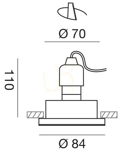 Check GFA373 Recessed Fixture, Brass, Gea Luce, IP65