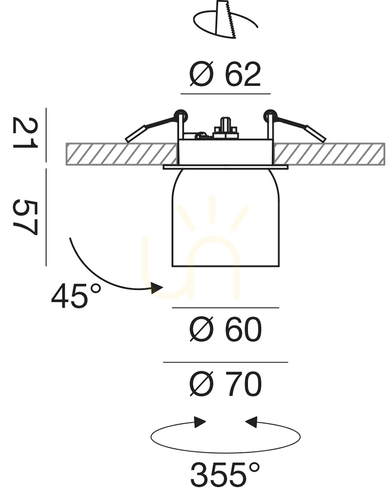 Check GFA441 Recessed Light, White, Gea Luce, IP21