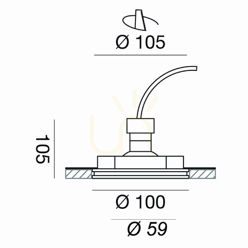 Check GFA590 Recessed Ceiling Light, White, Gea Luce