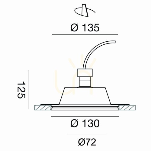 Check GFA592 Recessed Ceiling Light, White, Gea Luce