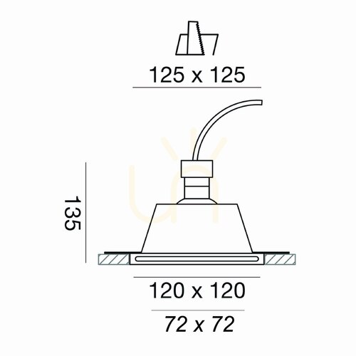 Check GFA593 Recessed Ceiling Light, White, Gea Luce