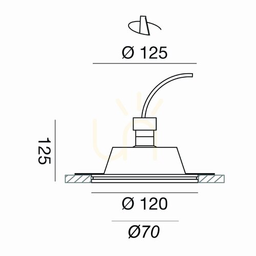 Check GFA595 Recessed Ceiling Light, White, Gea Luce