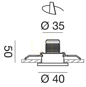 GFA880N Recessed Light, White, Gea Luce small 2