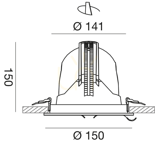 Check GFA911C Recessed Light Fixture, White, Gea Luce