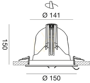 GFA911C Recessed Light Fixture, White, Gea Luce small 1