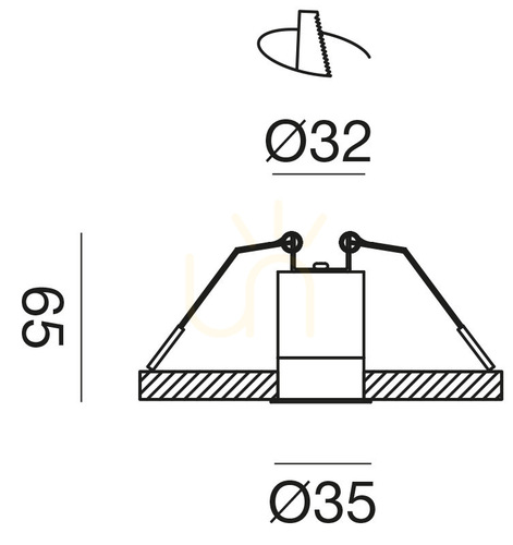 Check GFA1100N Recessed Light Fixture, White, Gea Luce