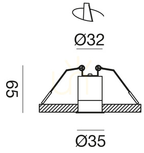 GFA1100N Recessed Light Fixture, White, Gea Luce small 1