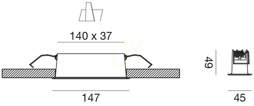 Check GFA1120N Recessed Light Fixture, White, Gea Luce