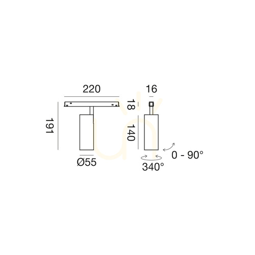Check GFA1341ND Black Gea Luce Track Light