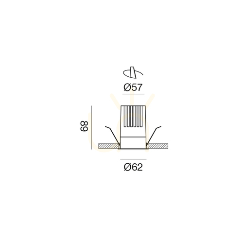 Check GFA1414C Recessed Light, White, Gea Luce