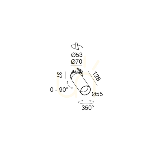 Check GFA1482H Recessed Light Fixture, White, Gea Luce