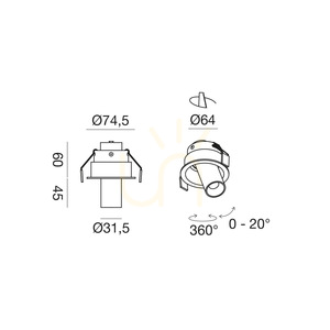 GFA1690 Recessed Light, White, Gea Luce small 1