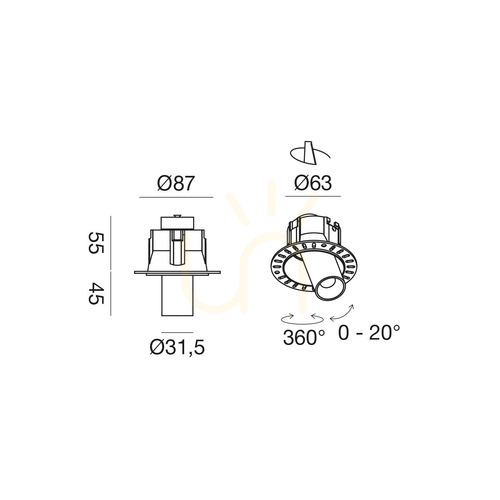 Check GFA1692 Recessed Light, White, Gea Luce