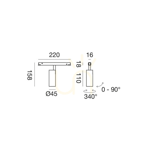 Check GFA1770ND Black Gea Luce Track Lighting Fixture