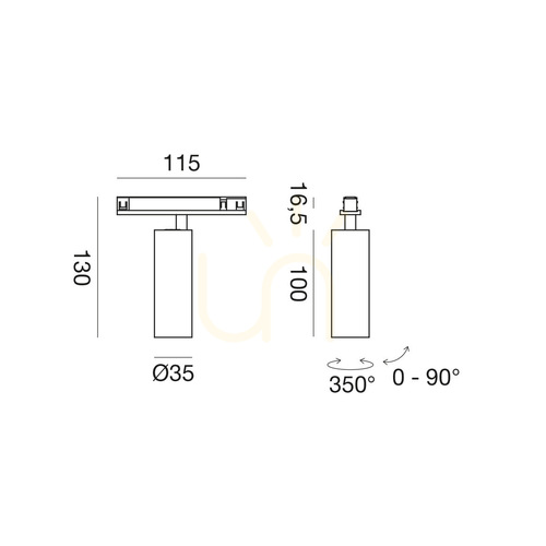 Check GFA1802 Gea Luce Track Lighting Fixture