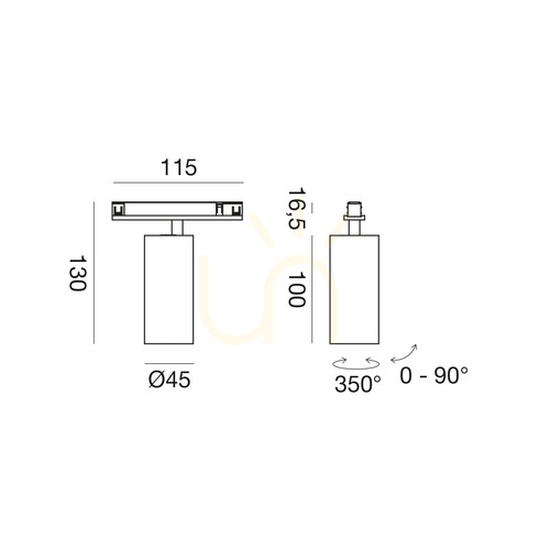 Check GFA1810 Gea Luce Track Lighting Fixture