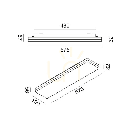 Check Gea Luce GPL420 White LED Office Ceiling Light IP54