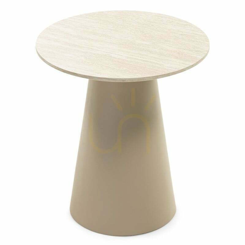 OREZ Coffee Table, 45 cm diameter, round, beige, Nova Nook travertine-look