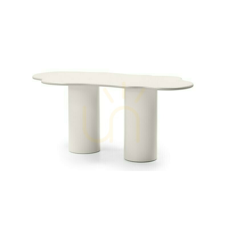 View VIVRE 180 cm Dining Table, Gray-Beige, Rounded Shapes by Nova Nook VIVRE 180 cm Dining Table, Gray-Beige, Rounded Shapes by Nova Nook