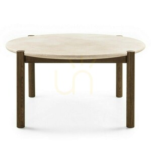MOCHA Dining Table, 150 cm, round, mocha-colored oak / cream-colored marble by Nova Nook small 1