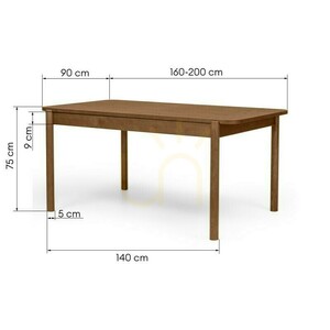 MORENO Extendable Table, 160–200 cm, Rectangular, Brown, Nova Nook small 6