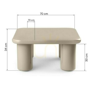 MURIEN 70 cm Coffee Table, Dark Beige, Glossy, Nova Nook small 5