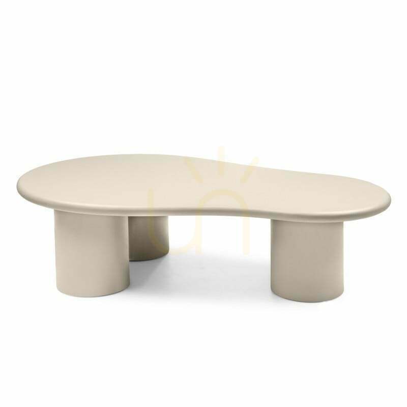 NADINI Coffee Table, Dark Beige, Matte, Rounded Shapes by Nova Nook