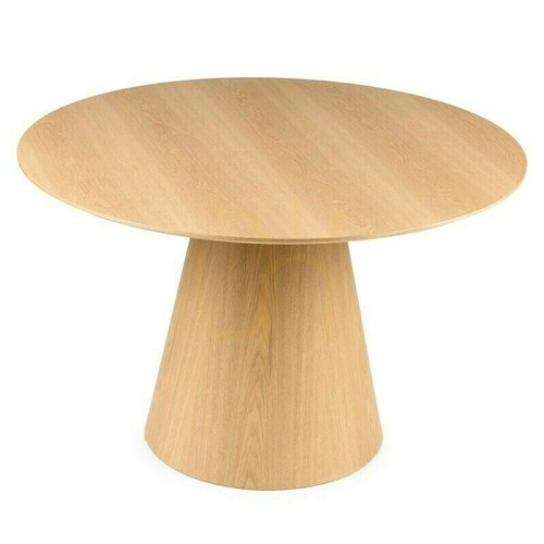Check NORAN Dining Table, Round, Natural Finish by Nova Nook