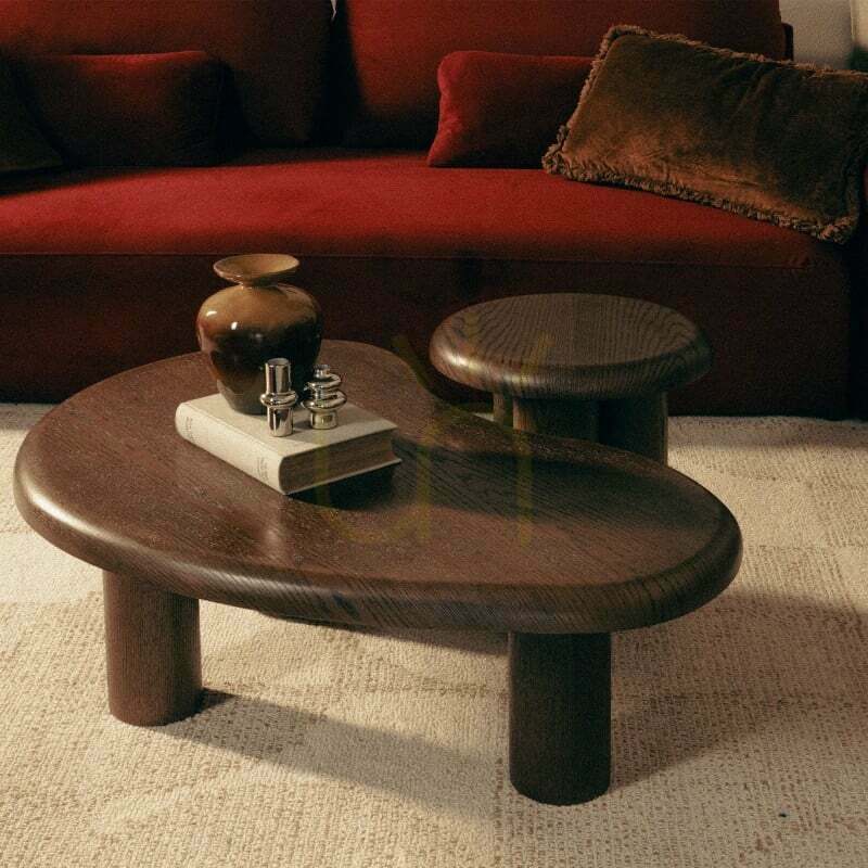 View WALNUT Dining Set, Dark Oak, Rounded Shapes by Nova Nook WALNUT Dining Set, Dark Oak, Rounded Shapes by Nova Nook