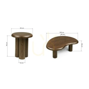 WALNUT Dining Set, Dark Oak, Rounded Shapes by Nova Nook 2 WALNUT Dining Set, Dark Oak, Rounded Shapes by Nova Nook small 2