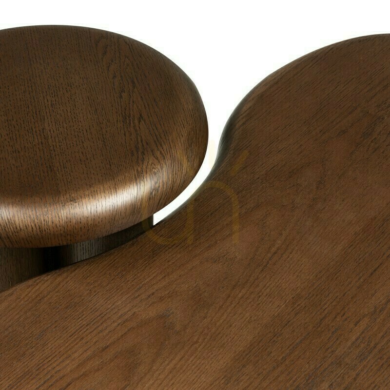 Preview WALNUT Dining Set, Dark Oak, Rounded Shapes by Nova Nook WALNUT Dining Set, Dark Oak, Rounded Shapes by Nova Nook