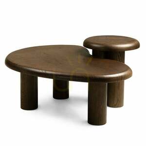 WALNUT Dining Set, Dark Oak, Rounded Shapes by Nova Nook 0 WALNUT Dining Set, Dark Oak, Rounded Shapes by Nova Nook small 0