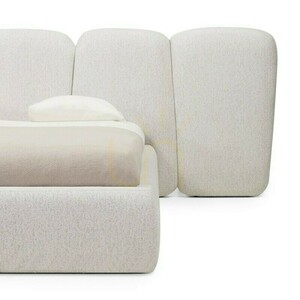 FANCY Upholstered Bed, 160 x 200 cm, with frame, rounded corners, light beige, Nova Nook 3 FANCY Upholstered Bed, 160 x 200 cm, with frame, rounded corners, light beige, Nova Nook small 3