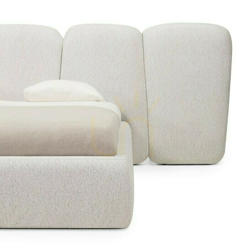 Display FANCY Upholstered Bed, 160 x 200 cm, with frame, rounded corners, light beige, Nova Nook FANCY Upholstered Bed, 160 x 200 cm, with frame, rounded corners, light beige, Nova Nook