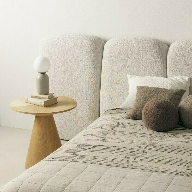 Show FANCY Upholstered Bed, 160 x 200 cm, with frame, rounded corners, light beige, Nova Nook FANCY Upholstered Bed, 160 x 200 cm, with frame, rounded corners, light beige, Nova Nook