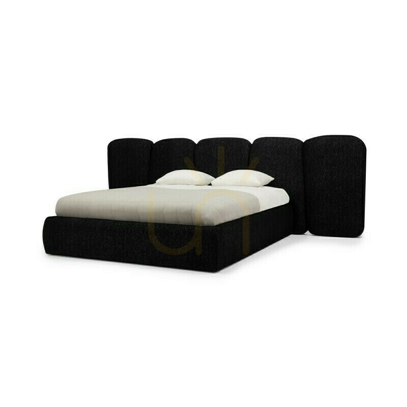 Show FANCY Upholstered Bed, 160 x 200 cm, with frame, rounded corners, black, Nova Nook FANCY Upholstered Bed, 160 x 200 cm, with frame, rounded corners, black, Nova Nook