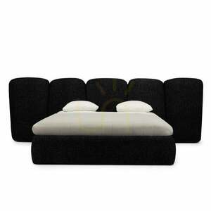 FANCY Upholstered Bed, 160 x 200 cm, with frame, rounded corners, black, Nova Nook 0 FANCY Upholstered Bed, 160 x 200 cm, with frame, rounded corners, black, Nova Nook small 0